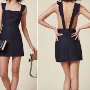Reformation Navy Backless Dress